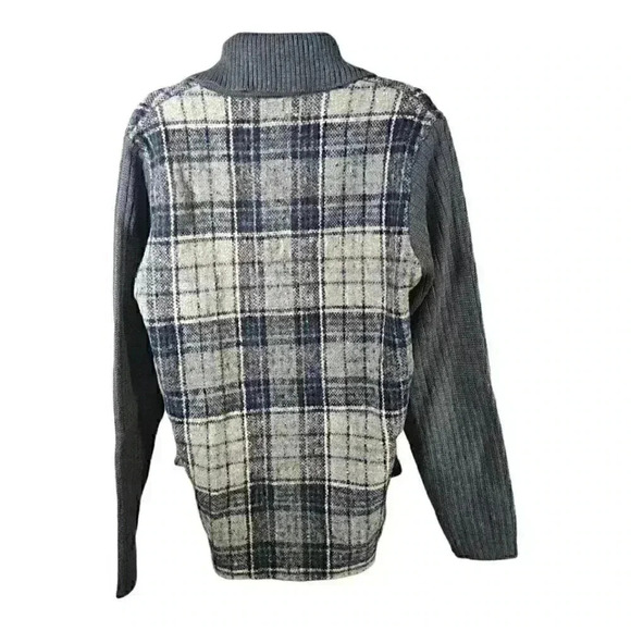 Gaeltarra Donegals Wool Sweater Jacket Gray Men's Large/40 Plaid Button Front - Picture 4 of 5